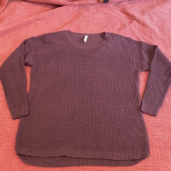 Women’s 3XL Zenana Premium waffle Knit Sweater in Dusty Rose - Picture 5 of 11